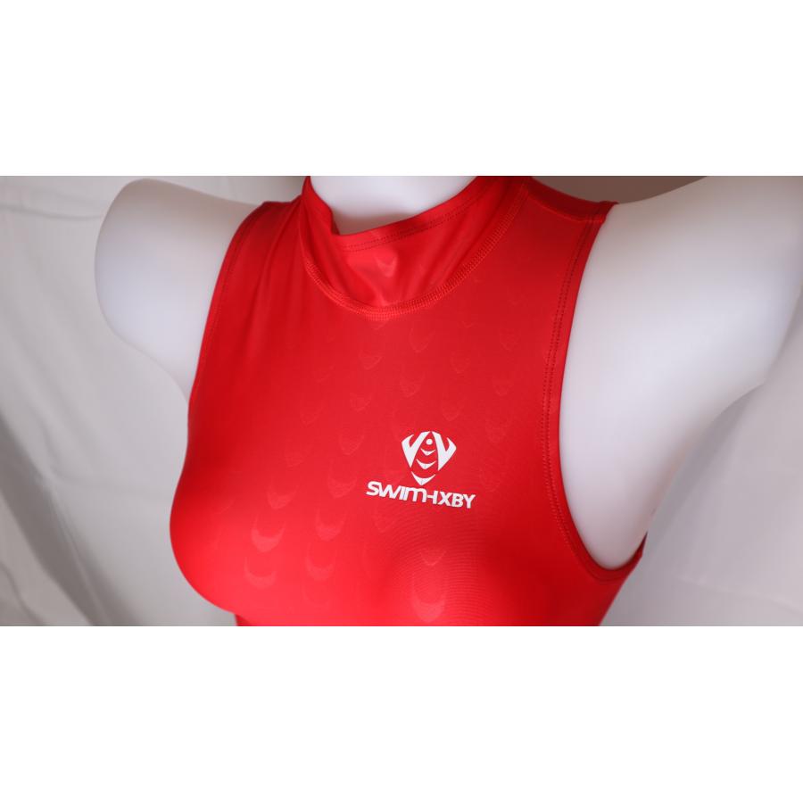 SWIMHXBY] 競泳水着 レディース ガールズ 203 赤 ウォーターポロ