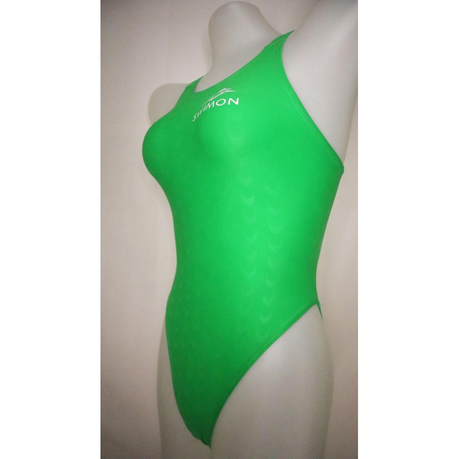 SWIMON] 競泳水着 レディース ガールズ ハイカット 緑 600