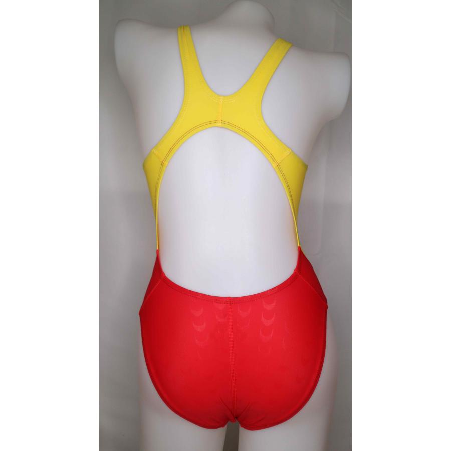 SWIMHXBY】 競泳水着 レディース ガールズ 281 ベーシック 赤黄 SWIMHXBY】 競泳水着 レディース ガールズ 281 ベーシック 赤黄