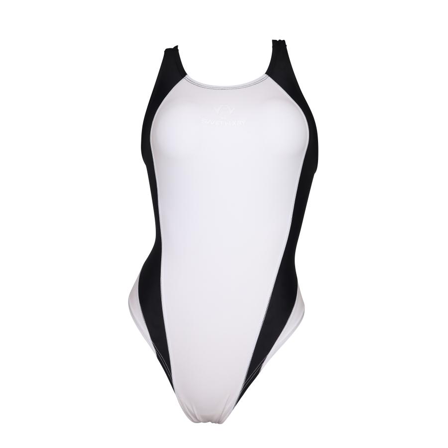 SWIMHXBY】 競泳水着 レディース ガールズ 281 ベーシック 白黒 SWIMHXBY】 競泳水着 レディース ガールズ 281 ベーシック 白黒