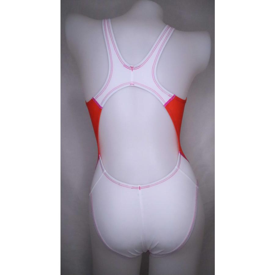 SWIMHXBY】 競泳水着 レディース ガールズ 281c ベーシック 白オレンジ