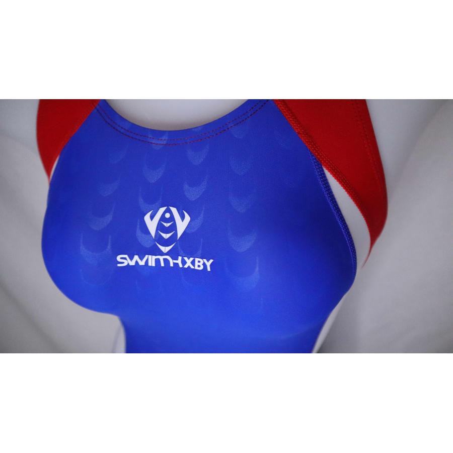 SWIMHXBY】 競泳水着 レディース ガールズ 282 ベーシック 青白