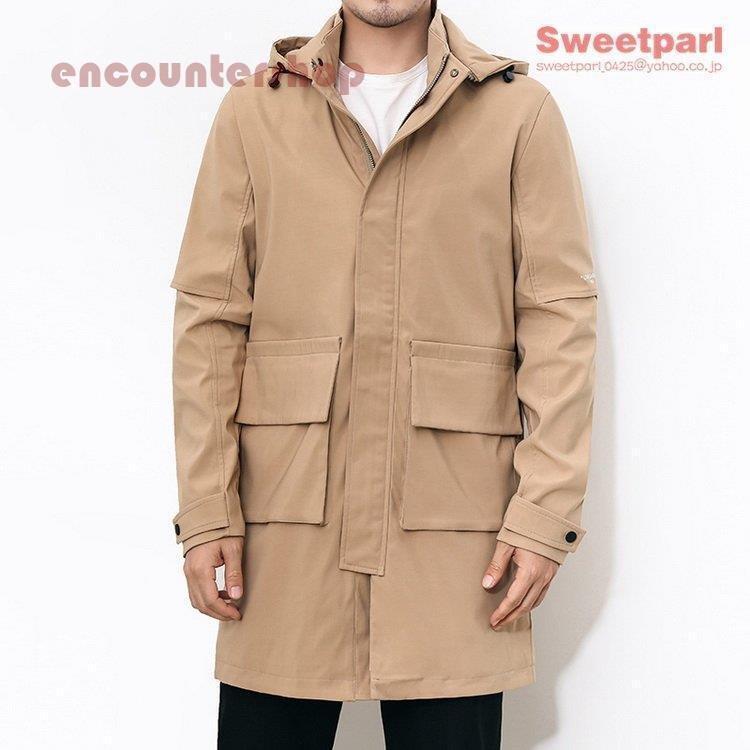 在庫残りわずか フードコート ステンカラー コート アウター ロング丈 ステンカラーコート メンズ センターベント 撥水加工 防風 透湿 春冬 春物 クライマックスセール再値下げ G2imedical3 Com Br