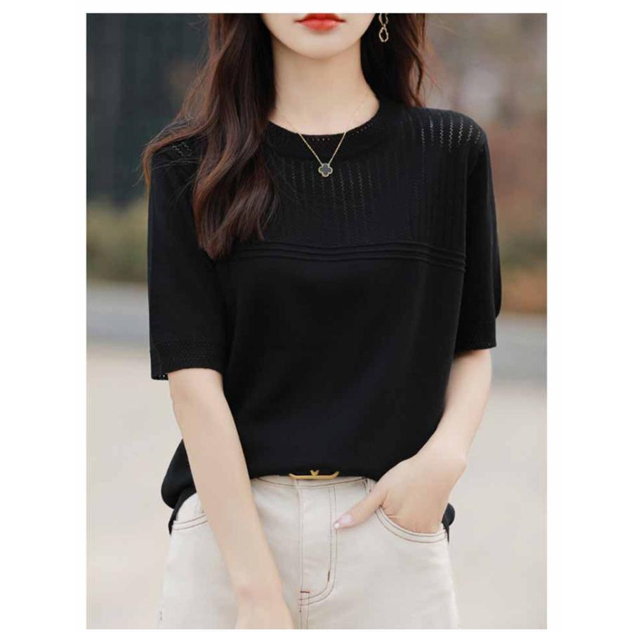 未使用　45R サマーニット　コットン　カットソー 未使用 45R サマーニット コットン カットソー