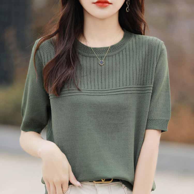 サマーニット トップス レディース 接触冷感 ニット プル