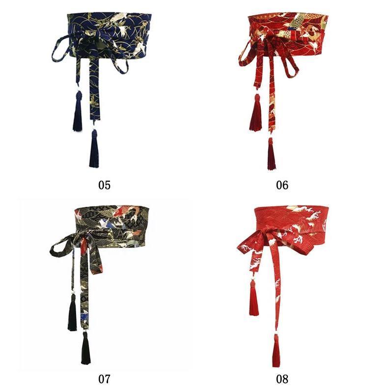 幅広 ワンピース レディース リボン サッシュベルト 和柄 太