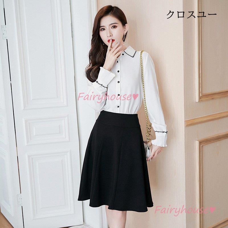 スカート 膝丈 春夏 Aラインスカート 黒タイトカート レディース 40代  