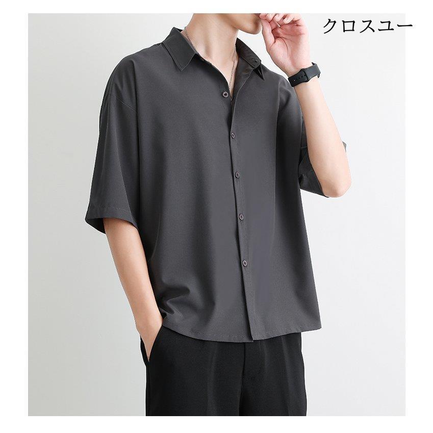 シャツ メンズ 半袖 ボタンダウン カジュアル 白シャツ 黒シャツ