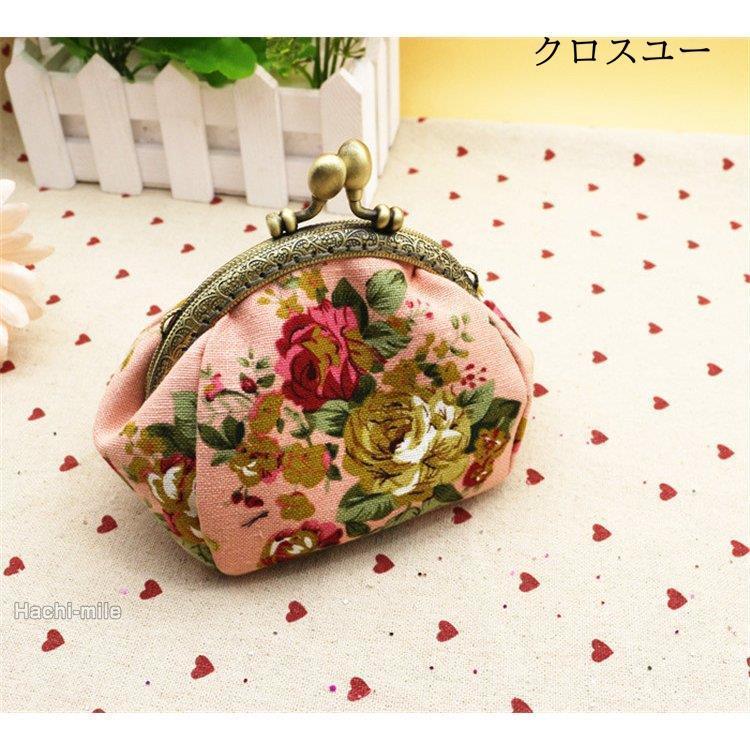 小銭入れ 花柄ホワイト 2.6寸がま口コインケース 小銭入れ ミニ おしゃれ 和柄 花柄