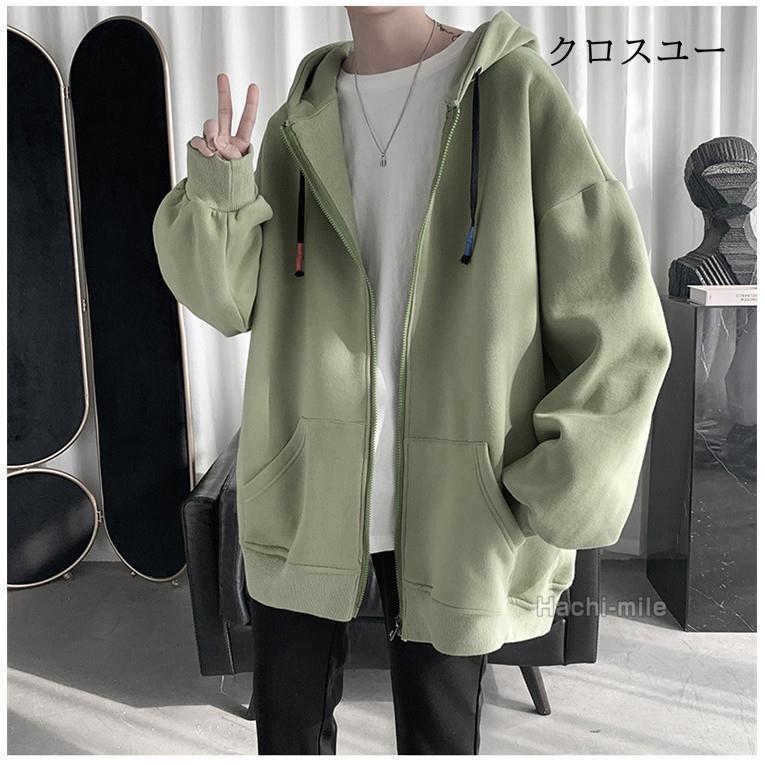 パーカー メンズ ジップパーカー 長袖 ダブルジップ メンズスタイル ジップアップパーカー 秋物 春服 冬｜liangfu-105cross｜13