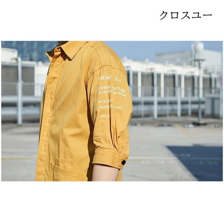 七分袖シャツ メンズ 半袖シャツ ミリタリーシャツ ワークシャツ