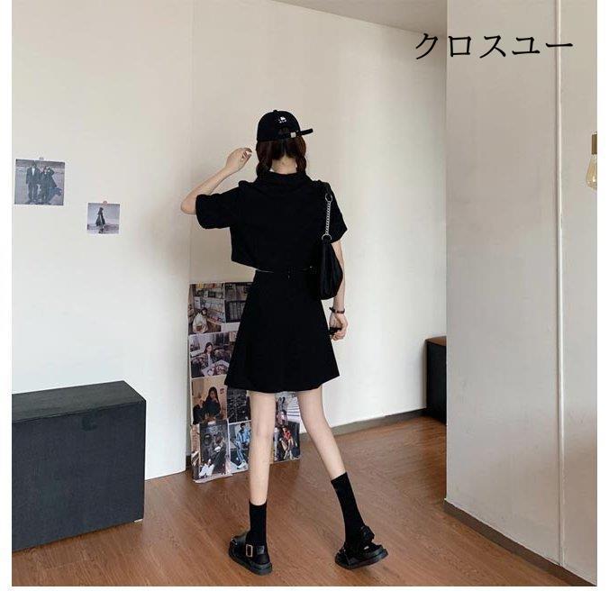 ミニスカート Aライン レディース プリーツスカート ショート丈 黒