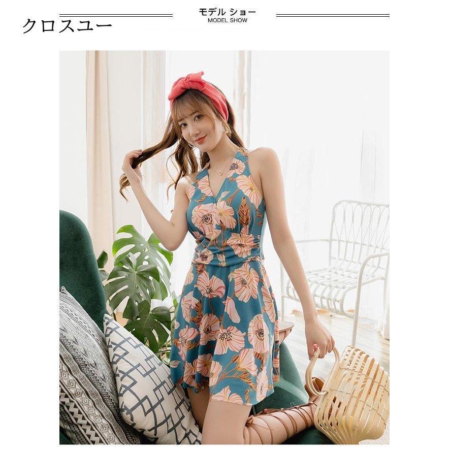 レディース 水着 ワンピース おしゃれ 水泳服 ビキニ 花柄