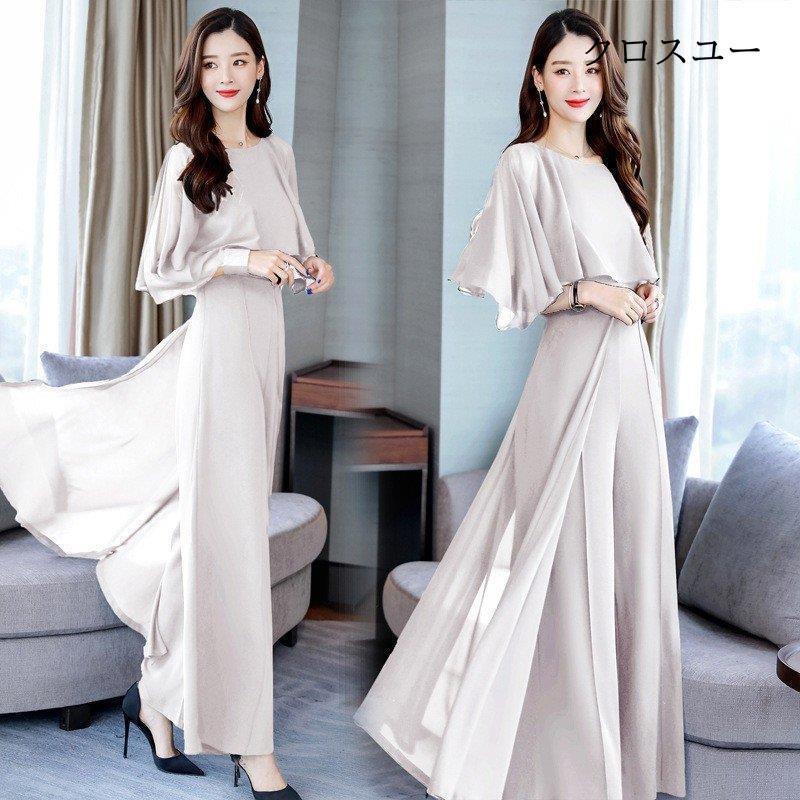 セットアップ ワイドパンツ レデイース 卒業式 入園式 シフォン  