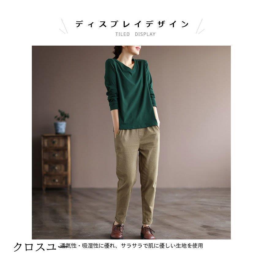 tシャツ FILATURES DU LION/Vネックカットソー（長袖） レディース tシャツ FILATURES DU LION/Vネックカットソー（ロング丈