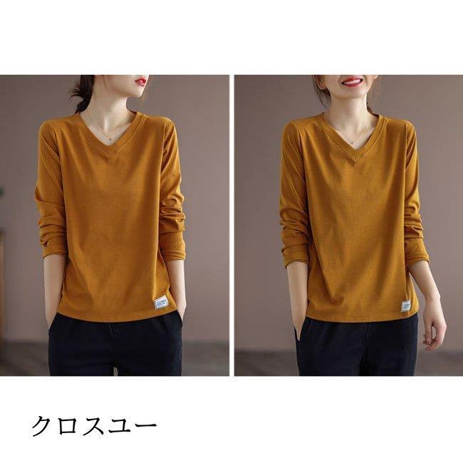 カットソー 長袖 レディース Tシャツ Vネック 40代 50代 30代 カットソー 長袖 レディース Tシャツ Vネック 40代 50代 30代