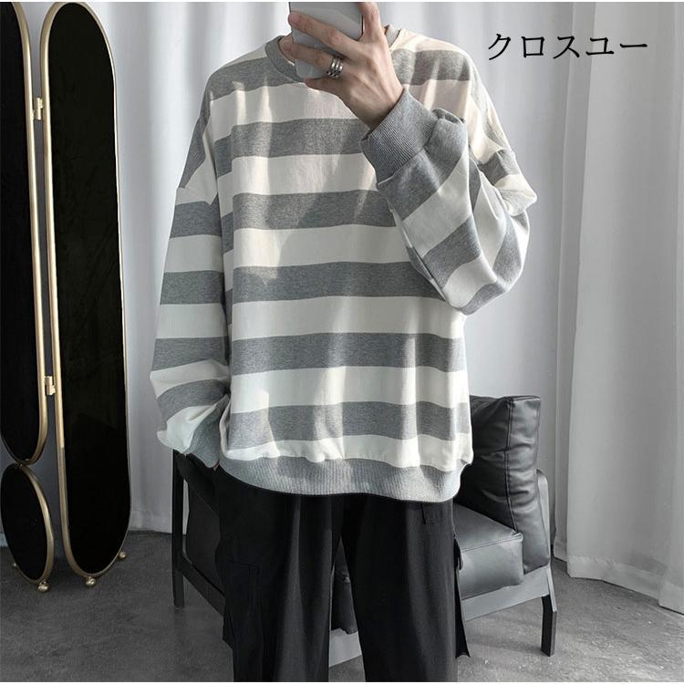 長袖Tシャツ メンズ ボーダー柄 Tシャツ ロンT ロングTシャツ