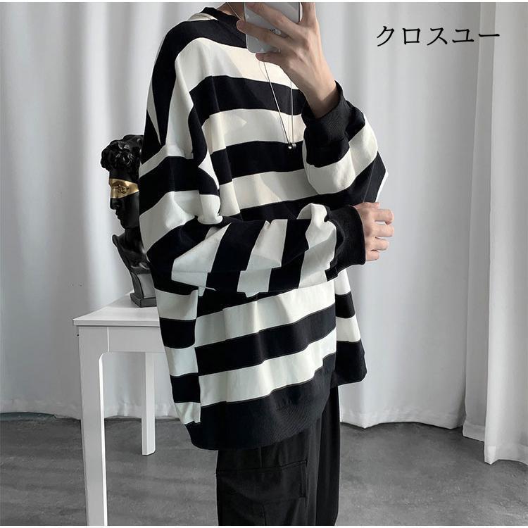 長袖Tシャツ メンズ ボーダー柄 Tシャツ ロンT ロングTシャツ