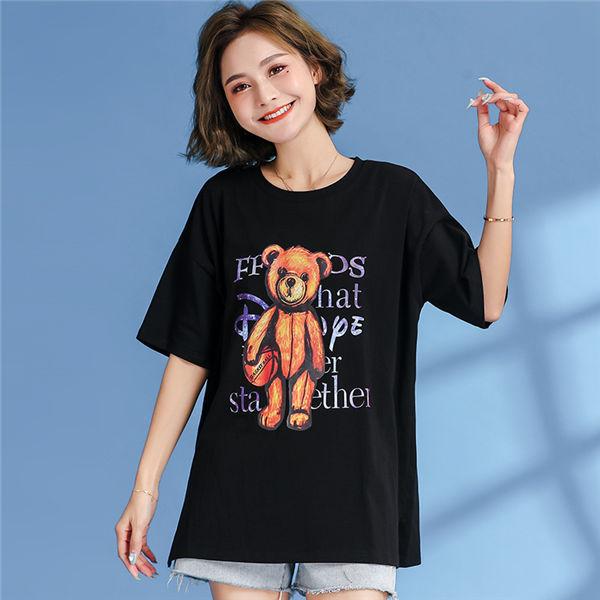Tシャツ レディース 半袖 夏tシャツ クマプリント ゆったり 夏tシャツ 女性tシャツ ティシャツ Tシャツ 可愛い オシャレ 普段着 夏用 送料無料 Kkhtstun0029 良心ストア 通販 Yahoo ショッピング