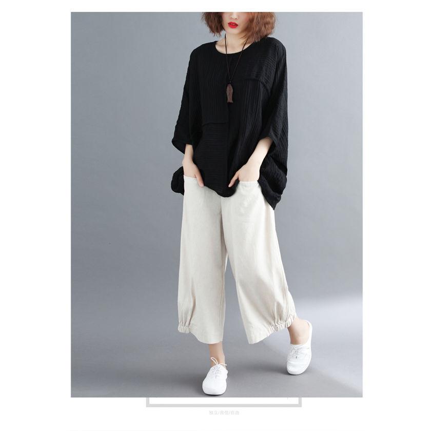 ワイドパンツ レディース ファッション 9分丈 ガウチョパンツ 無地