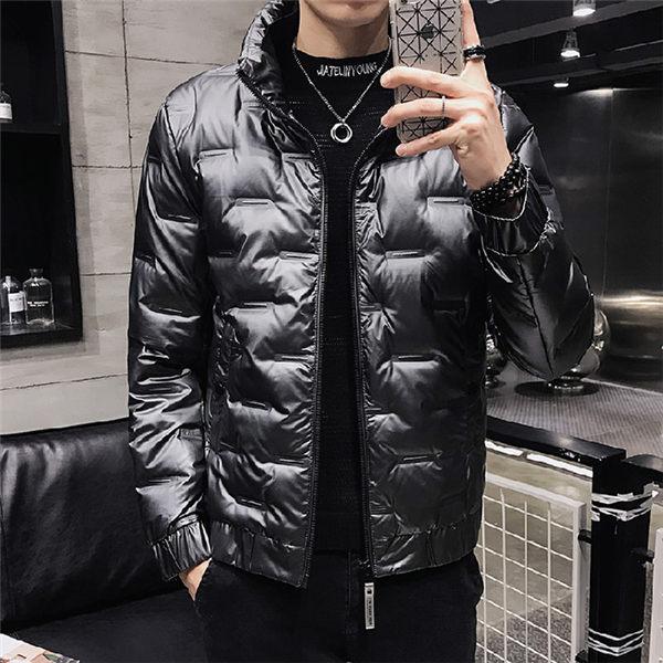 ダウンジャケット メンズ キルティングジャケット 光沢感 ウォーマー