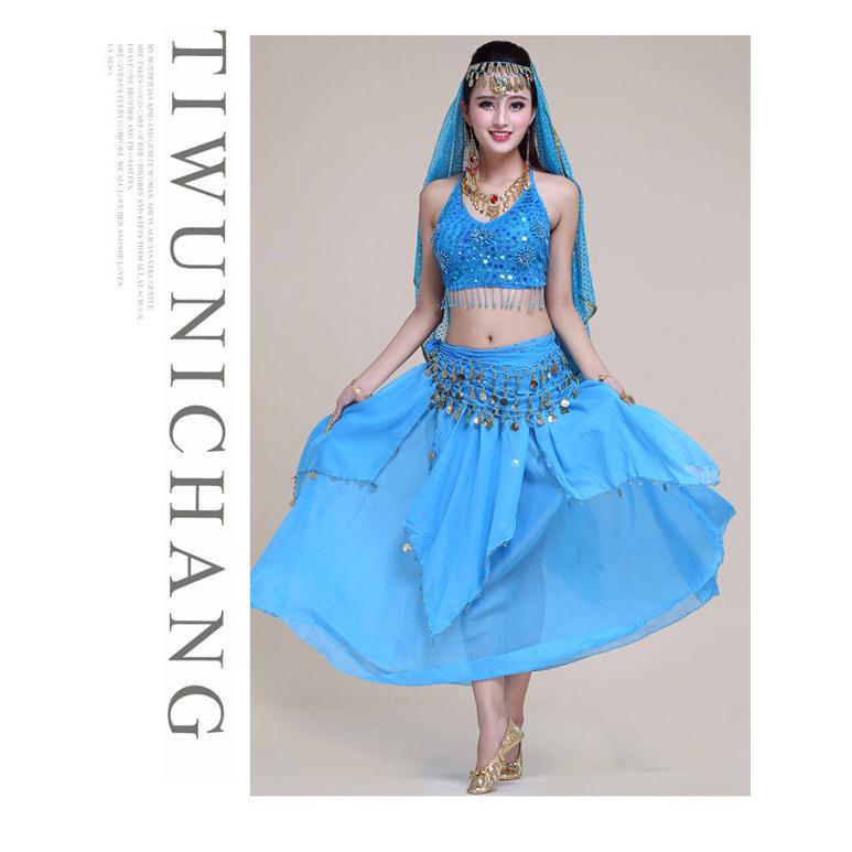 2025年初夏の新作❢ベリーダンス セットアップ 素敵青 ビーズ スパンコール 2025年初夏の新作❢ベリーダンス セットアップ 素敵青 ビーズ