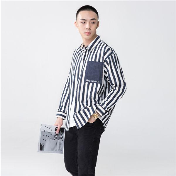シャツ メンズ 長袖 ストライプ柄 最新号掲載アイテム 秋物 仕事用シャツ トップス 送料無料 春秋 カジュアル オシャレ 男性 個性 かっこいい