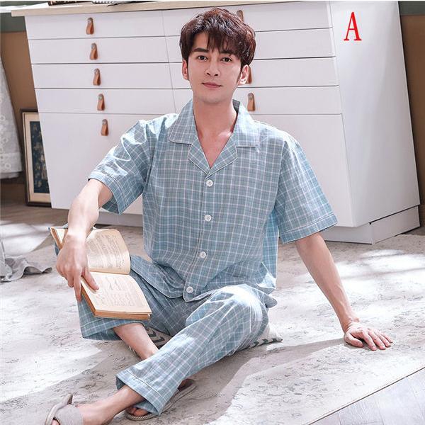 ルームウェア パジャマ メンズ 上下セット半袖 夏 チェック柄 パジャマ ナイトウェア コットン 寝巻き 寝間着 部屋着 春夏 おしゃれ 送料無料 Ppjmnen0018 良心ストア 通販 Yahoo ショッピング