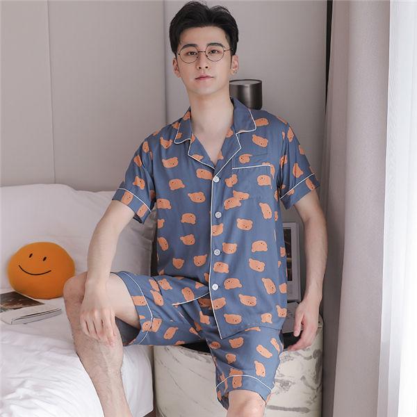 ルームウェア パジャマ メンズ 上下セット セットアップ クマ柄 半袖 パンツ オシャレナイトウェア 部屋着 寝間着 春 夏 送料無料 Ppjmnen 良心ストア 通販 Yahoo ショッピング