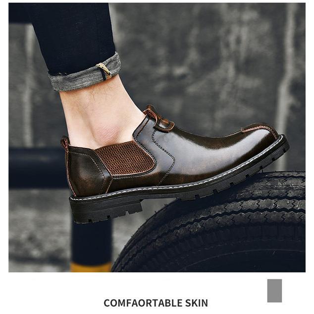 ブーツ メンズ サイドゴアブーツ オイル 本革 サドルシューズ おしゃれ