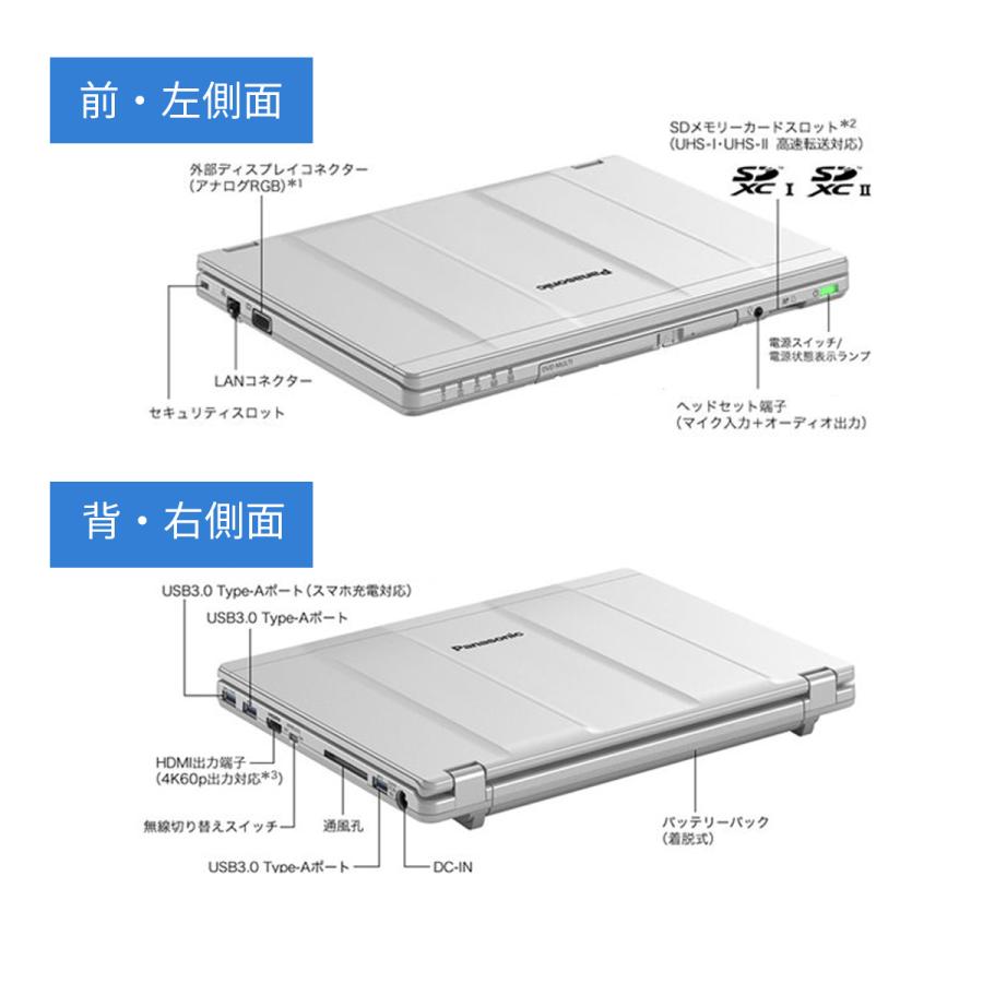 Windows11 ノートパソコン 中古 Let's Note Panasonic CF-SZ6 中古 パソコン MS Office 第7世代 Core i7 メモリ16GB SSD512GB レッツノート 中古ノートパソコン｜lib-2021store｜09