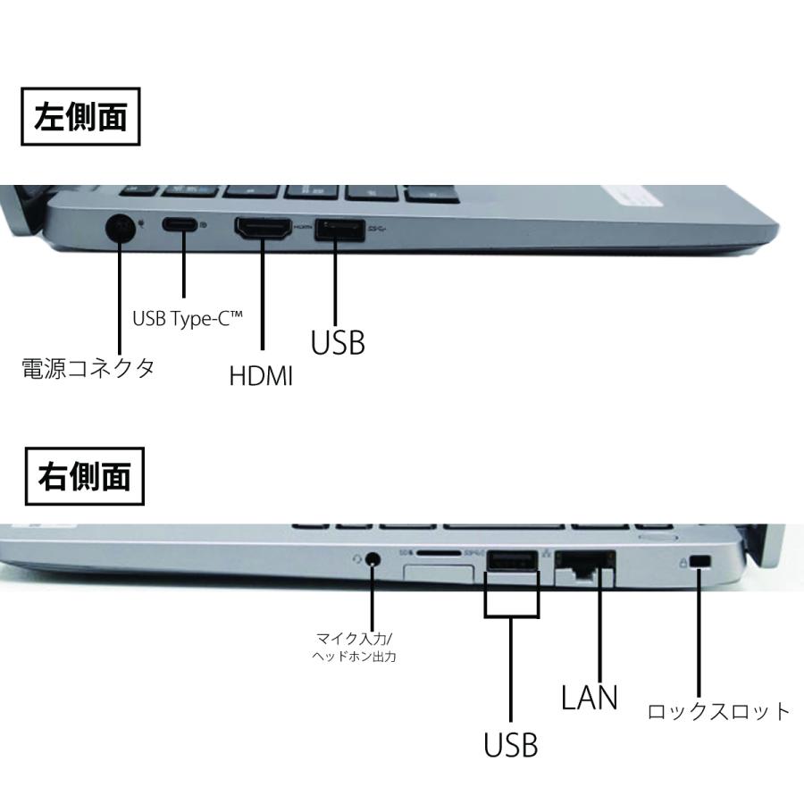 【訳アリ】ノートパソコン 中古 パソコン Office搭載 WEBカメラ Windows11 Corei5 第10世代 13.3型 SSD256GB メモリ8GB DELL Latitude 5310 中古ノートパソコンの画像