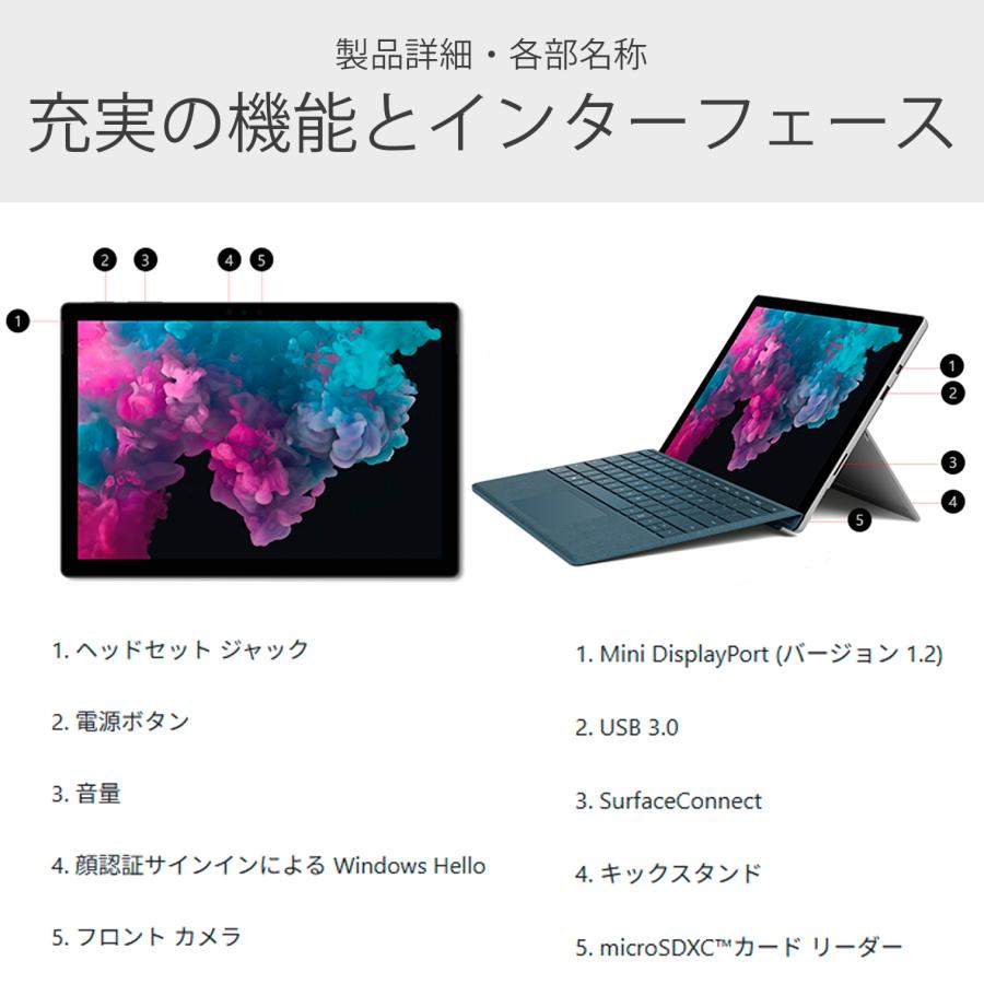 タブレットPC 2in1 Windows11 第7世代 Core i5-7200U Office2021 搭載 SSD128GB メモリ4GB Microsoft Surface Pro 5 12.3型 タブレット 中古PC 中古 2K液晶の画像