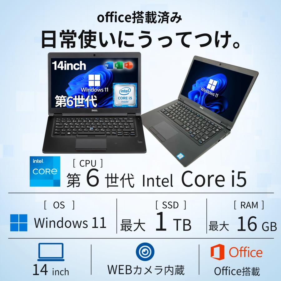 Latitude（Dell） 【WEBカメラ+無線LAN内蔵】ノートパソコン Windows11