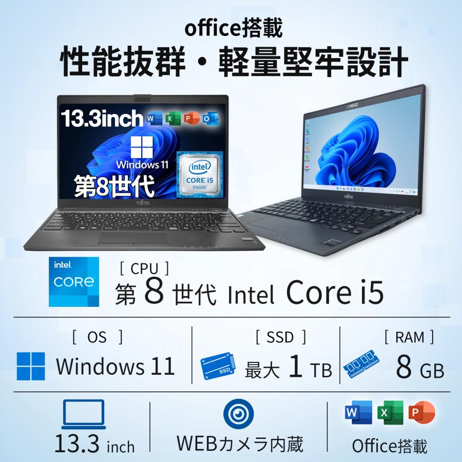 LIFEBOOK U 【カメラ+フルHD】ノートパソコン Windows11 Office搭載