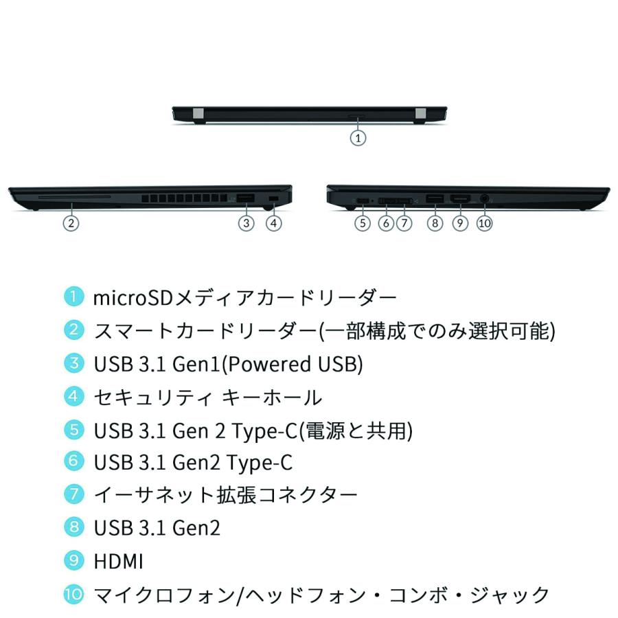 【WEBカメラ】ノートパソコン Windows11 Core i5 第10世代 Lenovo Thinkpad X13 Gen1 Office2024搭載 SSD1TB メモリ16GB 13.3インチ 中古 パソコン PC 軽量 薄型 | ThinkPad X | 09