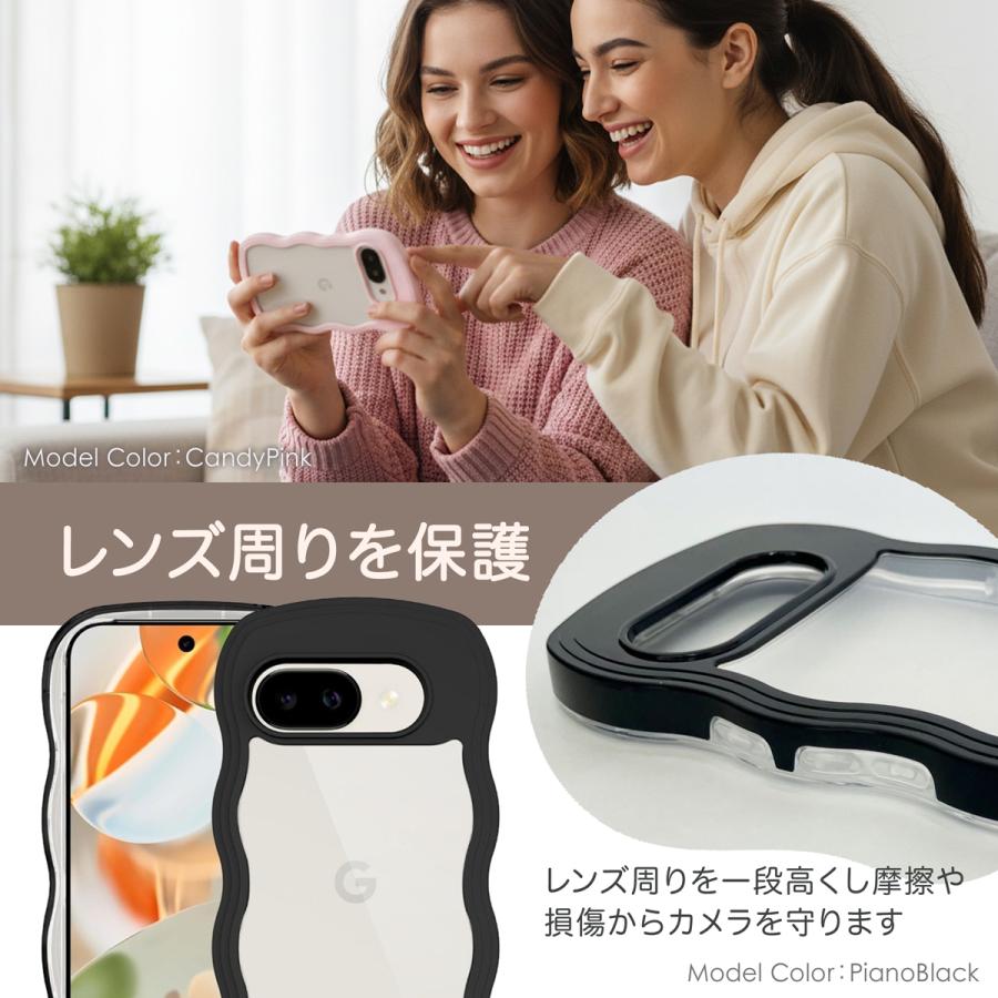 Google Pixel 9a ケース うねうね クリア おしゃれ グーグルピクセル9a ケース 耐衝撃 透明 tpu |  | 09
