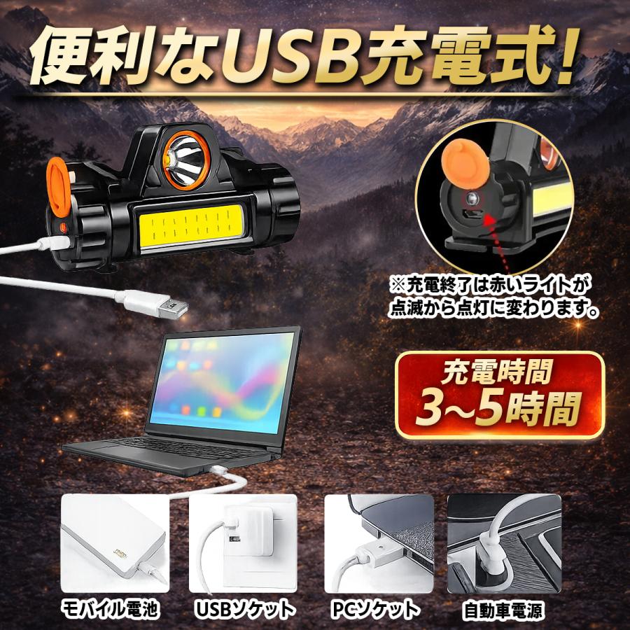 ヘッドライト ヘッドランプ 充電式 led 2個セット |  | 03