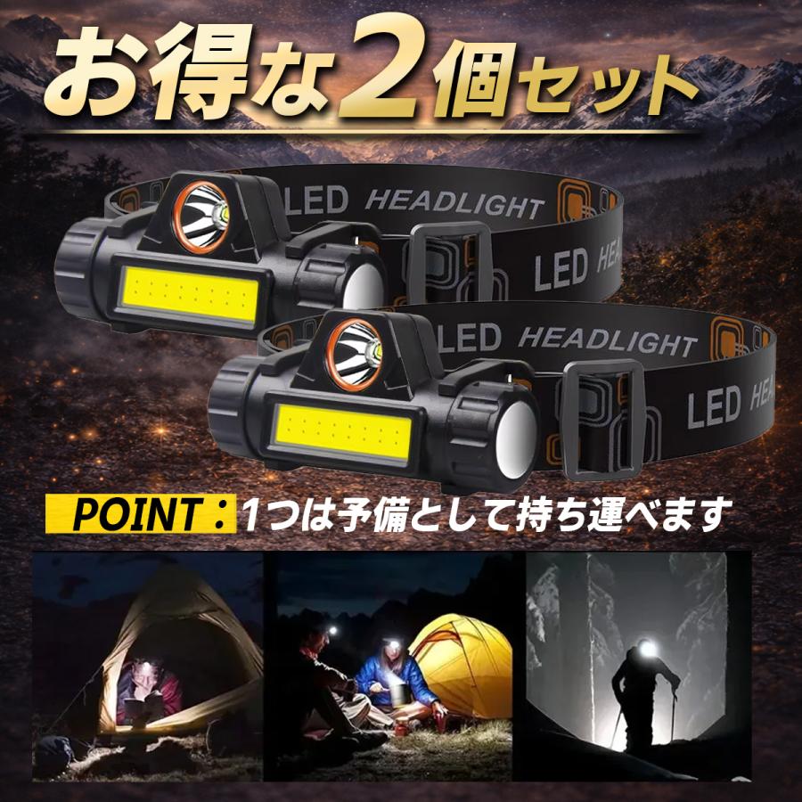 ヘッドライト ヘッドランプ 充電式 led 2個セット |  | 06