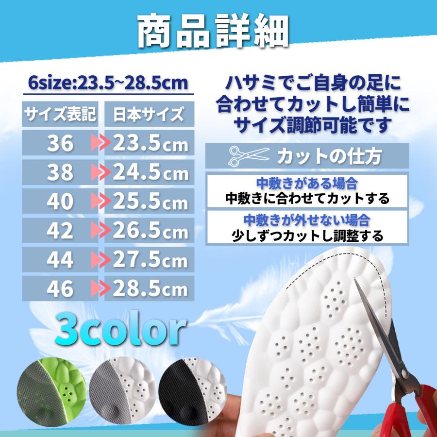 インソール 衝撃吸収 疲れない スポーツ ゴルフ 中敷き |  | 09