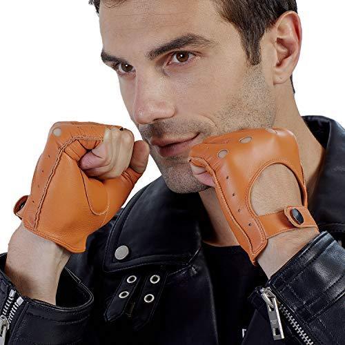 Gsg ドライビンググローブ 指なし手袋 メンズ 革 レザー バイク グローブ 指ぬき ロック 運転 ドライブ ドライバー 肉厚パッド 男性 紳士 貫通ドライバー Vest Doctum Edu Br