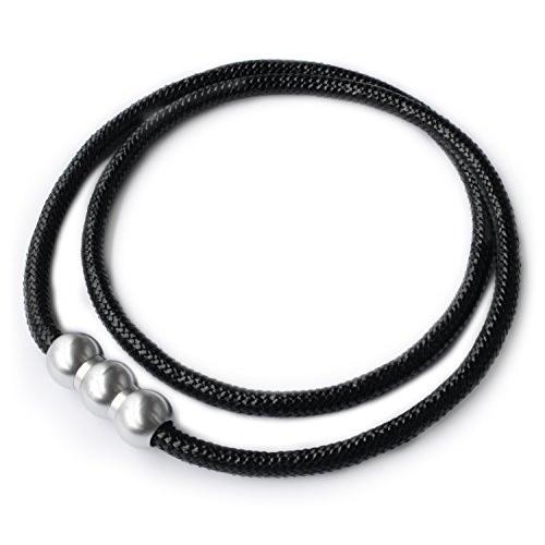 スポーツネックレス エルグ Wave 黒 銀 スポーツ M49cm メンズ レディース 黒 銀 野球 テニス スマホ首 マラソン 磁気 ジム スマホ首 Libapara ゴルフ S 2322 卓球 バランス スプリング セール