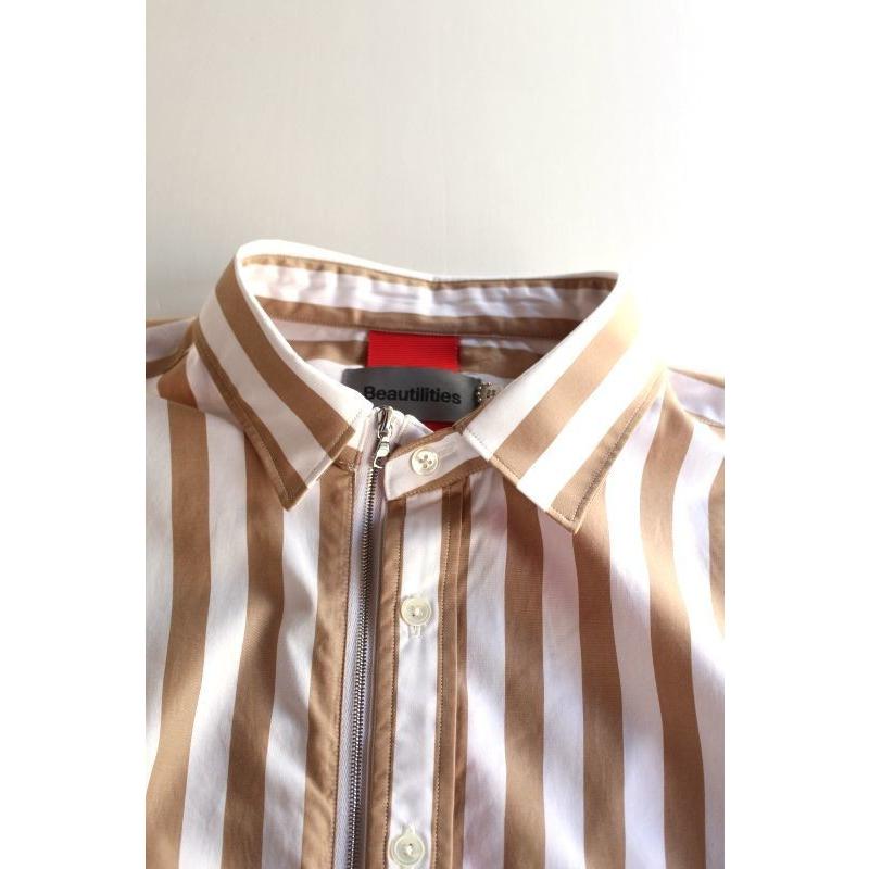 SALE!】Beautilities(ビューティリティーズ) Utility Zip Shirt [Beige 