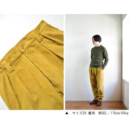 SALE!】E.TAUTZ / PLEATED CHORE TROUSERS [OCHRE CORDUROY
