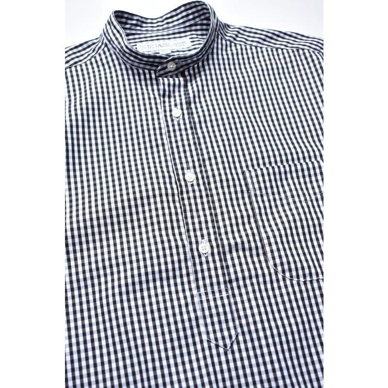【NEW!】INDIVIDUALIZED SHIRTS (インディビジュアライズドシャツ) Relaxed Fit Band Collar Pull Over Shirt -別注- [BLACK GINGHAM]｜liberacion｜06