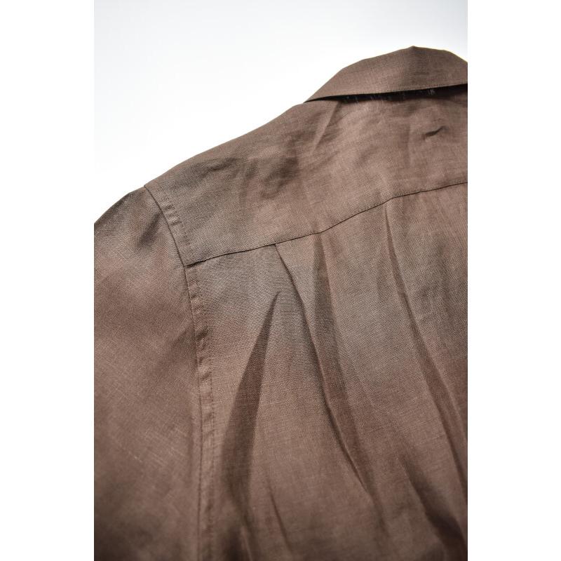 【NEW!】James Mortimer (ジェームスモルティマー) Irish Linen Open Collared Shirt [SANDALWOOD]｜liberacion｜11