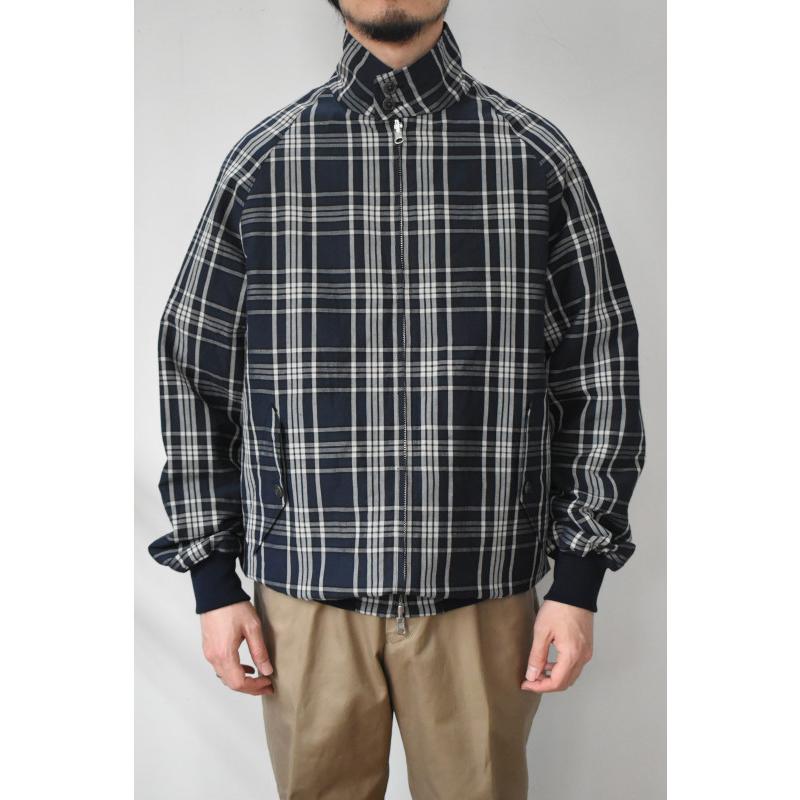 Scye Harrington Jacket ネイビー NEW!】Scye (サイ) Cotton Linen Plaid Harrington Jacket [DARK