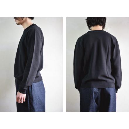 【SALE!】UNIVERSAL PRODUCTS (ユニバーサルプロダクツ) COTTON PIQUE CREW NECK KNIT 191-60201 [BLACK]｜liberacion｜04