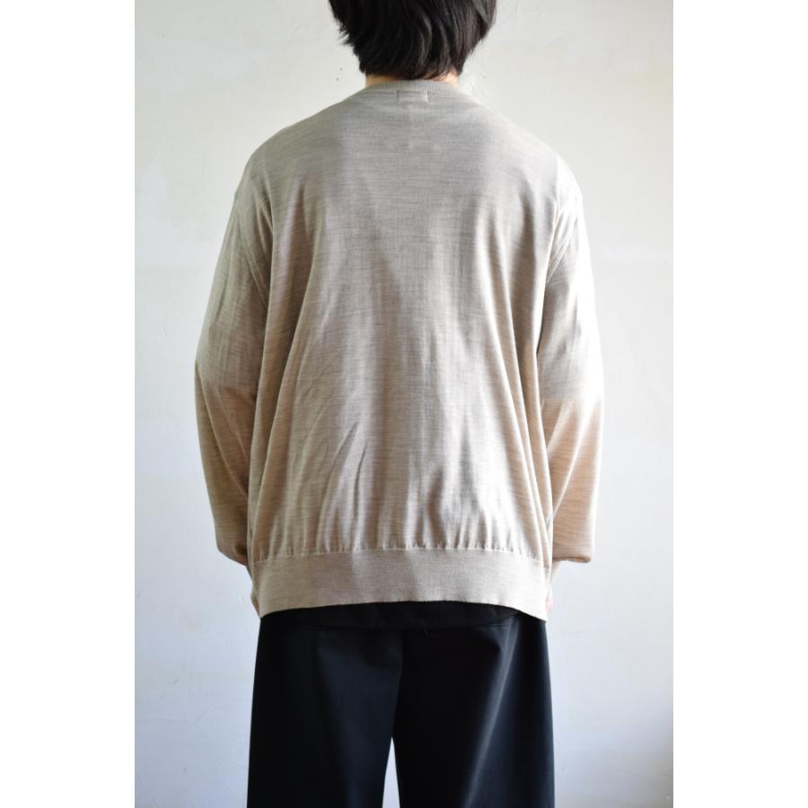URU（ウル） 【SALE!】URU 21GAUGE CREW NECK KNIT CARDIGAN [L.BEIGE 