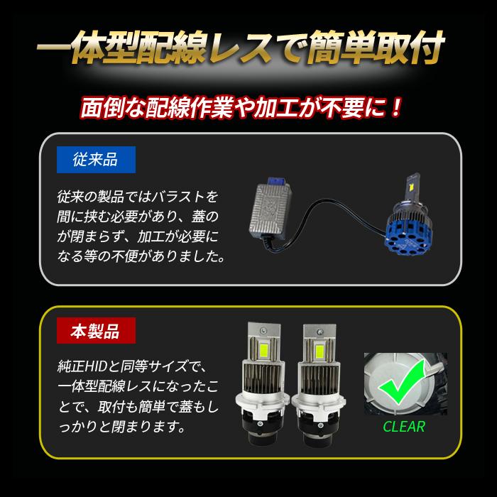 シーマ F50 LEDヘッドライト ロービーム D2S D2R D2C 純正交換 バルブ LED ホワイト 視界良好 事故防止｜liberal2021｜05